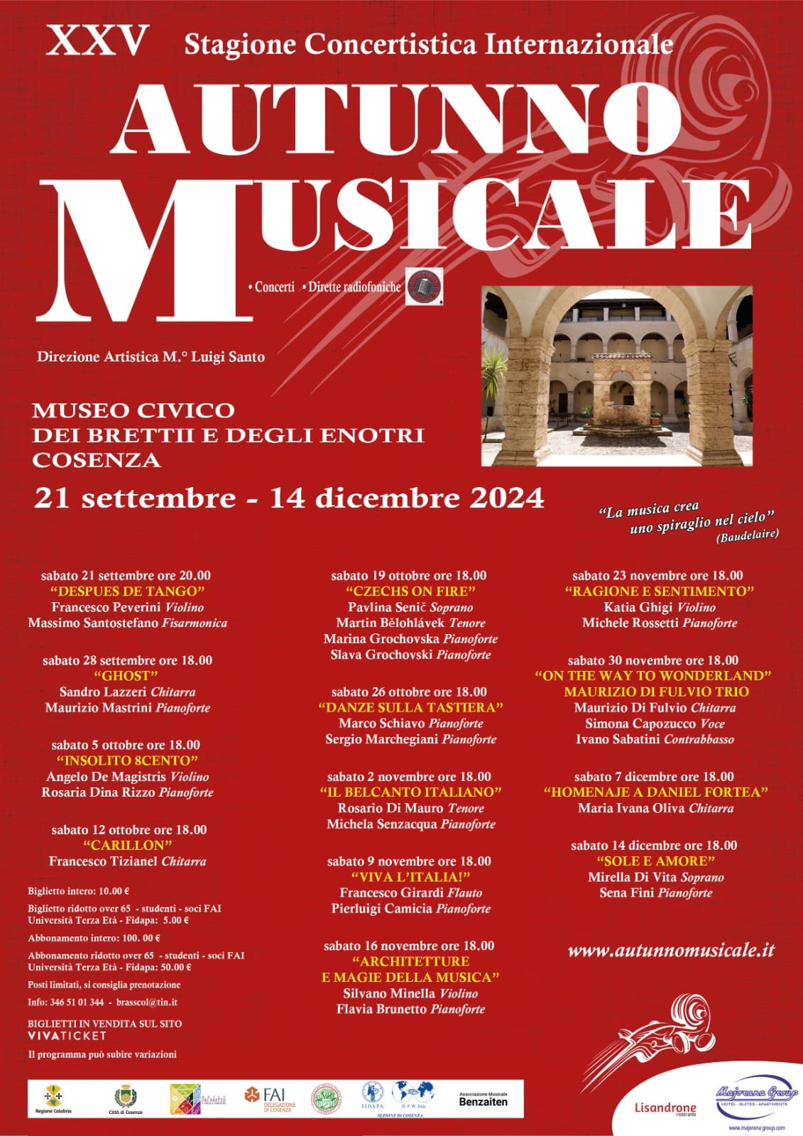 XXV STAGIONE CONCERTISTICA INTERNAZIONALE AUTUNNO MUSICALE