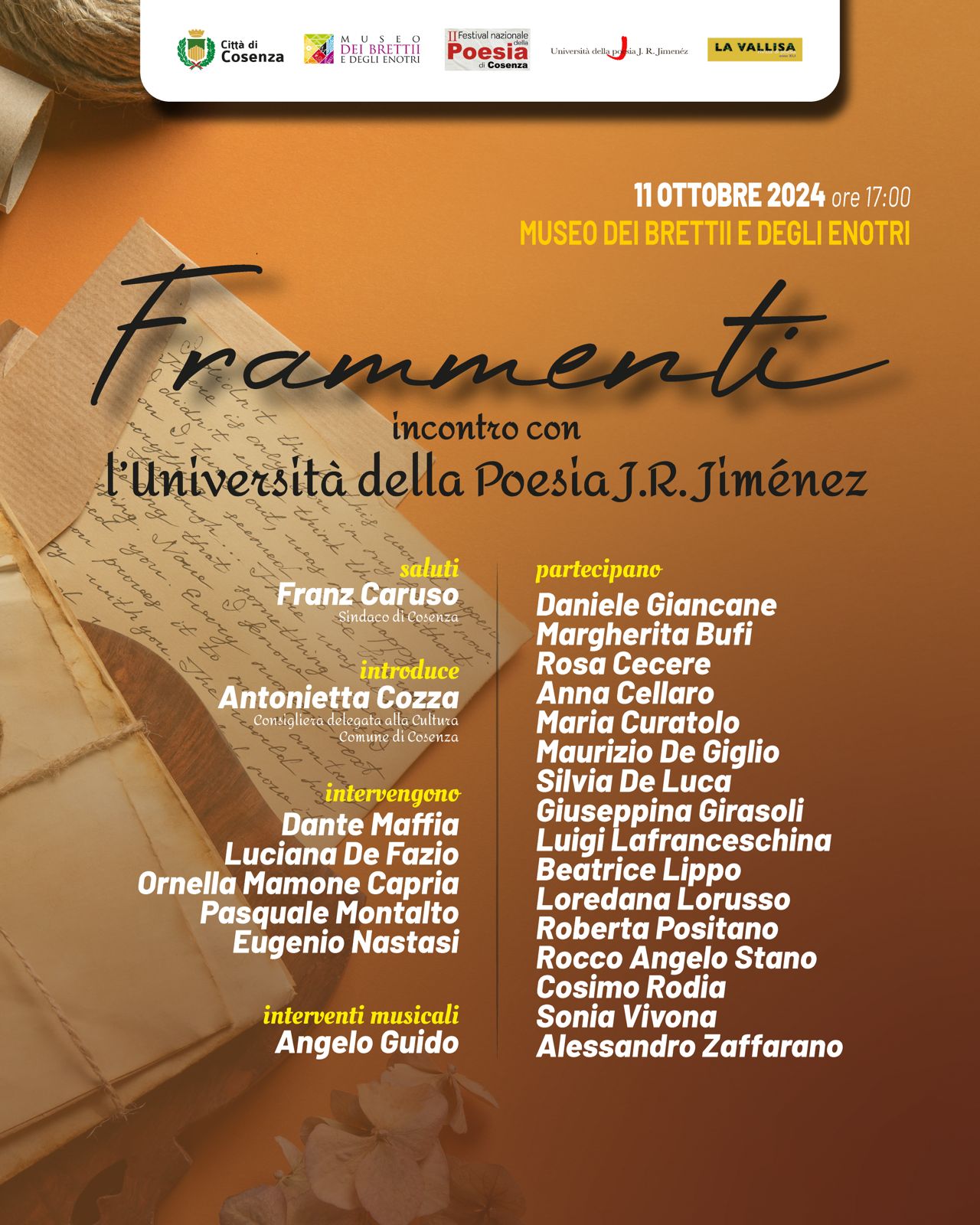 FRAMMENTI. Incontro con l'Università della poesia G.R. Jiménez